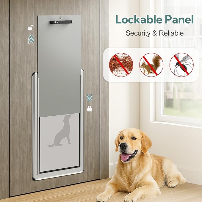 XL Full Enclosed Magnetic Flaps Dog Door, Rustproof Aluminum Alloy Frame - Image 6