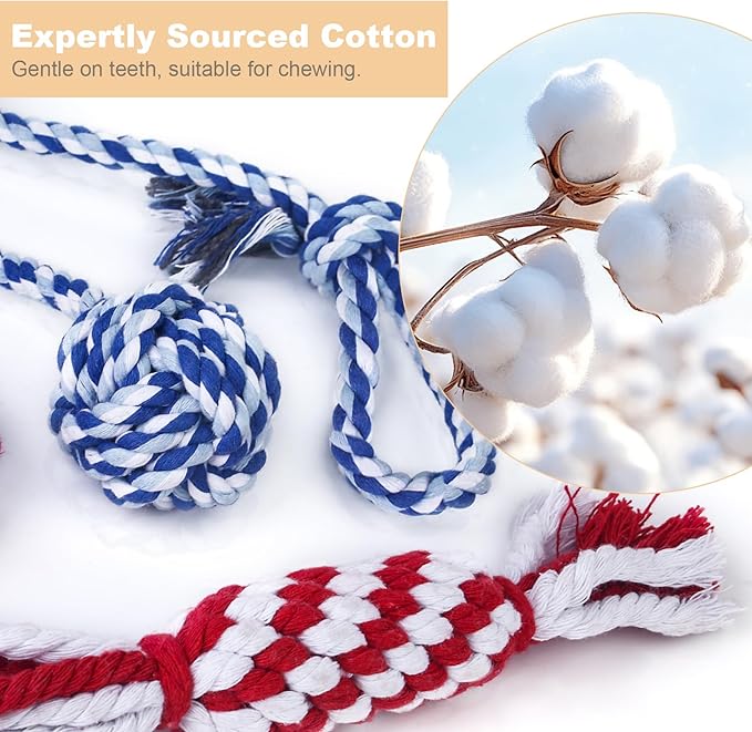 Depets Dog Rope Toys for Small Dogs, Puppy Tug of War Interactive Toy, Washable - Image 2