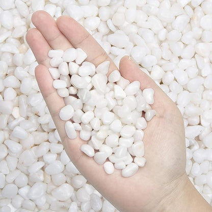 10 lb Natural Polished Decorative White Pebbles by OUPENG