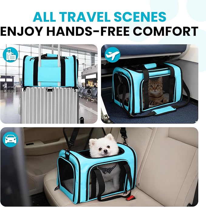 Expandable Cat Carrier Airline Approved Soft-Sided Pet Travel Carrier - Image 8