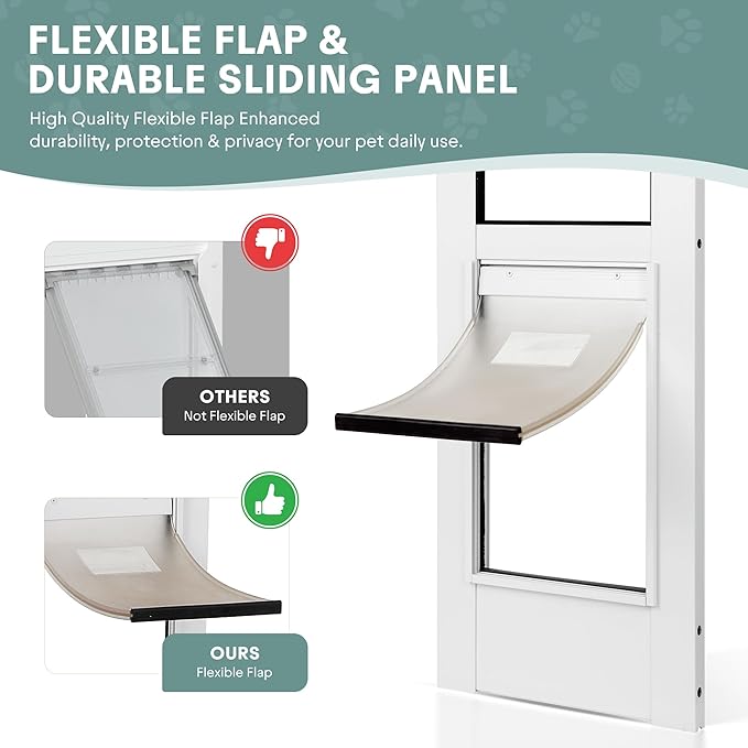 Sliding Glass Door Pet Door Insert – No-Cut, All-Metal Frame & Magnetic Flat - Image 4