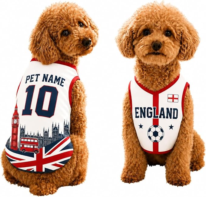 V-DECORPARKS Personalized Pet Soccer Jersey Custom Name Number Dog Cat Football by V-Decorparks