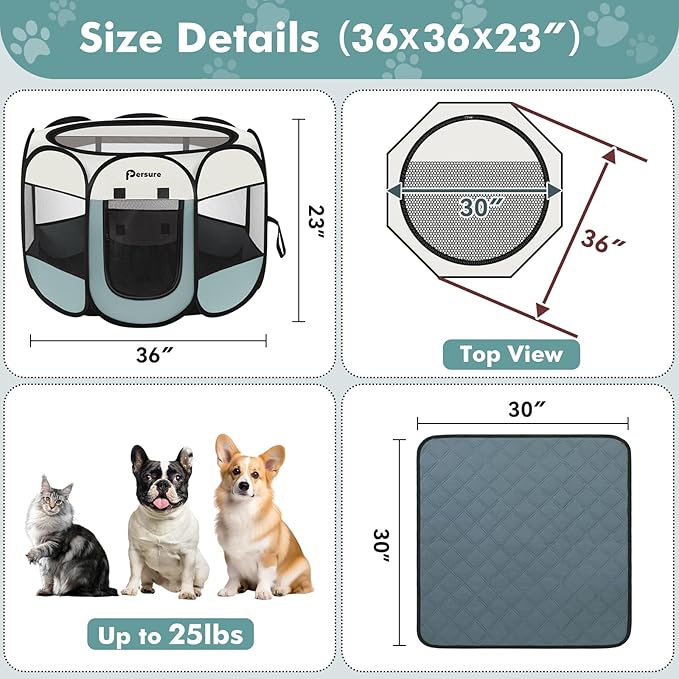 Dog Cat Playpen Indoor Outdoor for Puppy Pet Dogs Cat Recovery After Surgery - Image 2