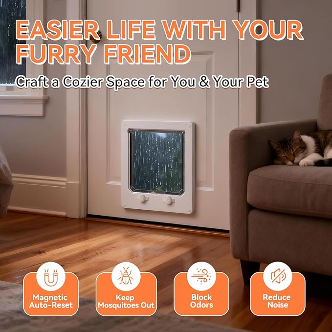 LIBBEPET Cat Door Interior Door, Indoor Cat Doors, Medium Pet Doors - Image 2