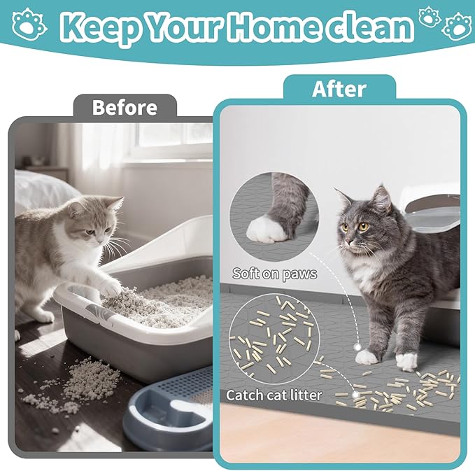 Cat Litter Mat, Silicone Cat Litter Box Mat - Image 2
