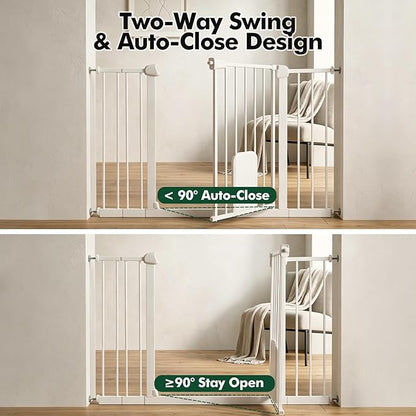 Metal Pet Gate with Cat Door, Adjustable Dog Gate - Image 6