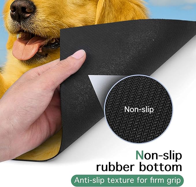 HOMETITUTE Cute Puppy Dog Food Mat 20" x 12", Non Slip Dog Bowl Mat - Image 8