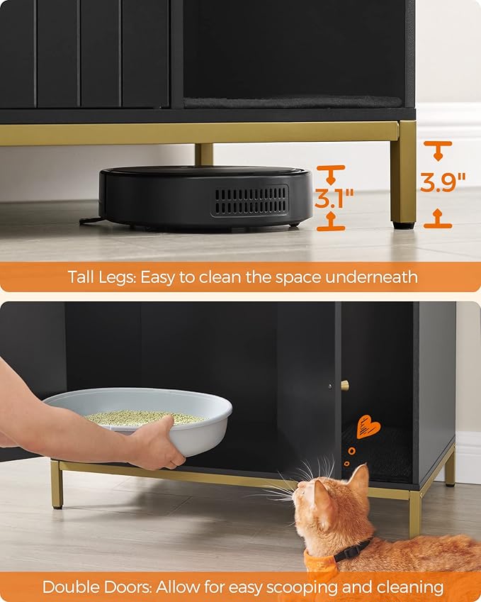 Feandrea Cat Litter Box Enclosure, Hidden Litter Box Furniture - Image 5