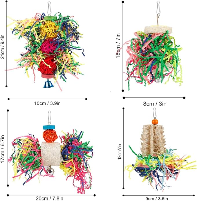 Bird Shredding Foraging Toys Parakeet Toy Chewing Hanging Toy Shredded Paper - Image 6