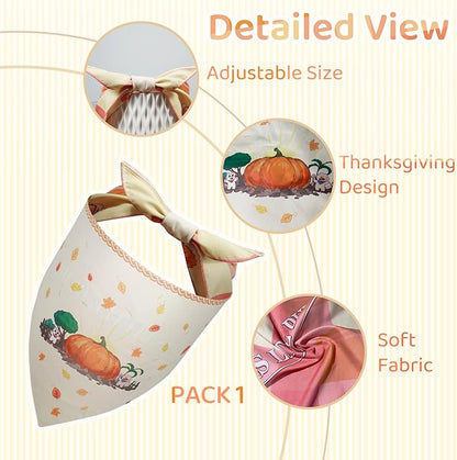 Thanksgiving Dog Bandanas 2 Pack, Fall Dog Bandanas - Image 4