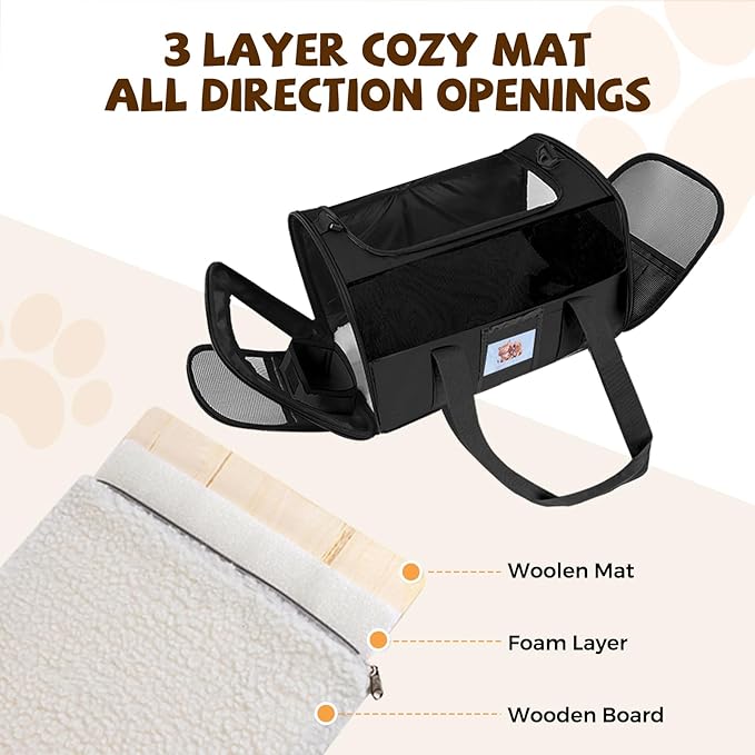 Soft Cat Carrier for Pets Up to 25 lbs, Cat Pet Travel Bag - Image 2