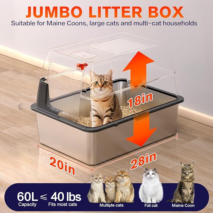 XXXL Stainless Steel Litter Box - Image 2