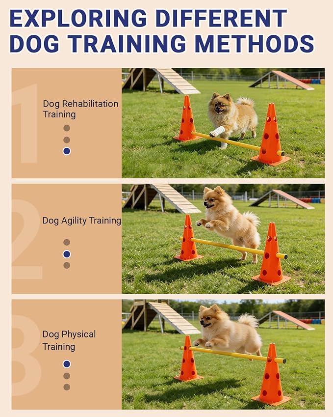 Dog Agility Course Backyard Set, Dog Agility Hurdle Cone Set - Image 3