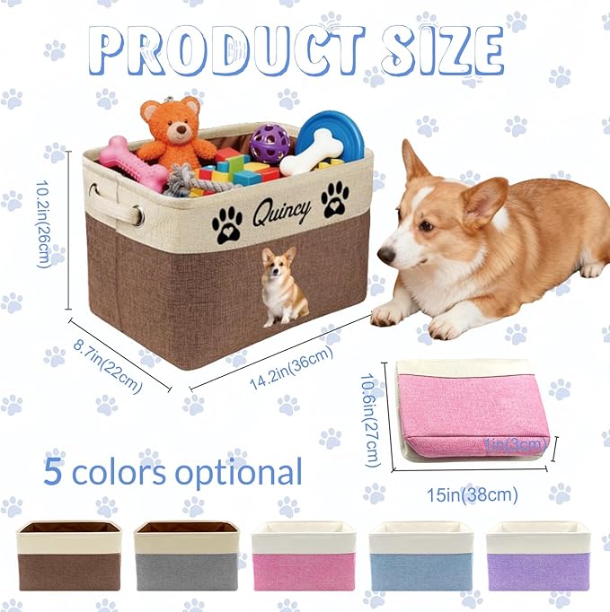 Personalized Dog Cat Toy Basket - Image 2