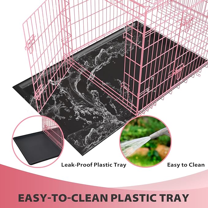 BestPet | Dog Crate | 36" | Pink | Foldable Metal Kennel - Image 5
