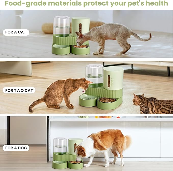 2 Pack Automatic Cat Feeder Stainless Steel Water Dispenser Gravity Food Feeder - Image 6