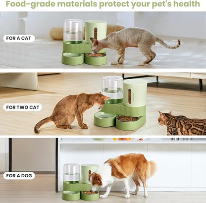 2 Pack Automatic Cat Feeder Stainless Steel Water Dispenser Gravity Food Feeder - Image 6
