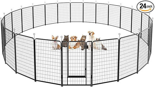 Kfvigoho Dog Playpen Outdoor Extra Wide 24 Piece Panels Heavy Duty Dog Fence by Committedtobetterpetlife