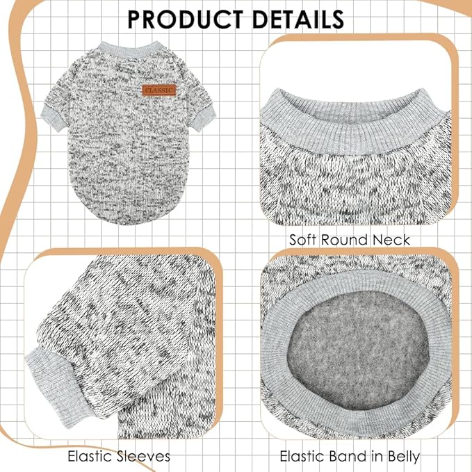 3 Pack Dog Sweaters for Small Dogs Girl Boy Winter Fleece Clothes Warm Soft Dog - Image 3