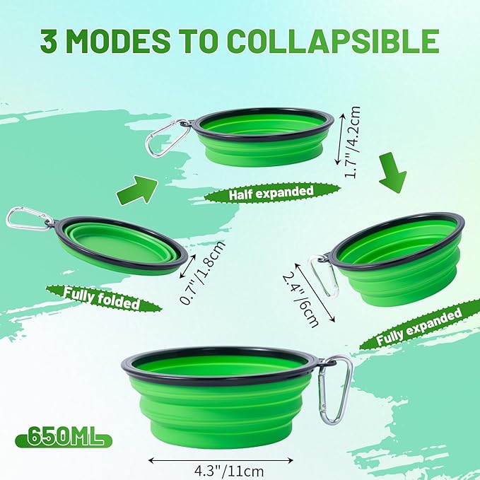 Dog Bowl Pet Collapsible Bowls, 2 Pack Collapsible Dog Water Bowls - Image 3