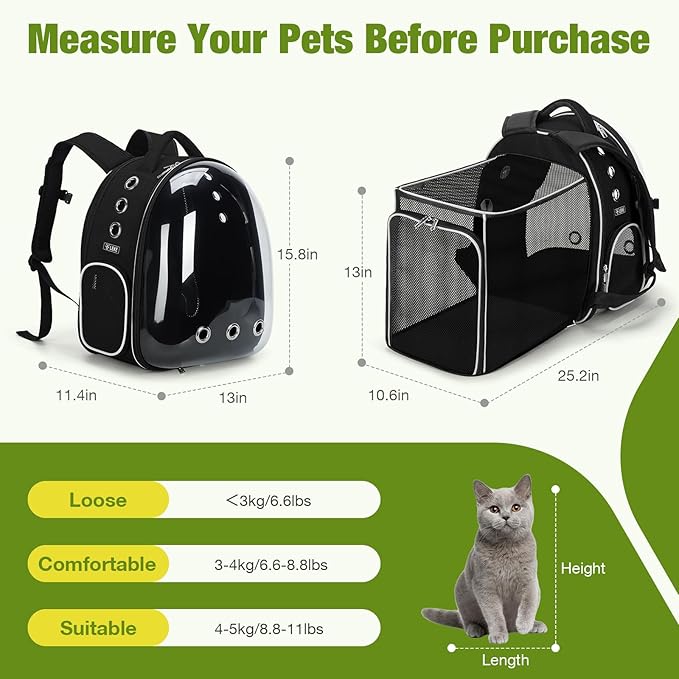 Limited Stock Lekereise Cat Backpack Carrier, Expandable Large Space Cat Bubble - Image 2
