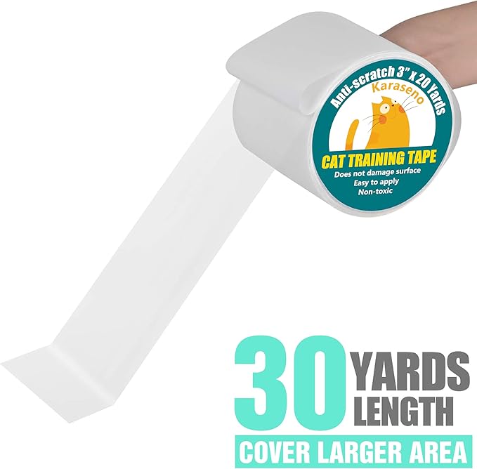 Karaseno Anti Cat Scratch Tape: 3 inches x 20 Yards Cat Training Tape, 100% - Image 2