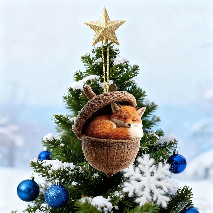 12 Pcs Pine Cone Animal Hanging Ornaments Christmas Tree Decor 2D Acrylic - Image 5