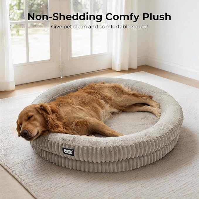 BALANCE Donut Dog Bed, 43 Inches Round Dog Bed Extra Large Size Dogs Washable - Image 2