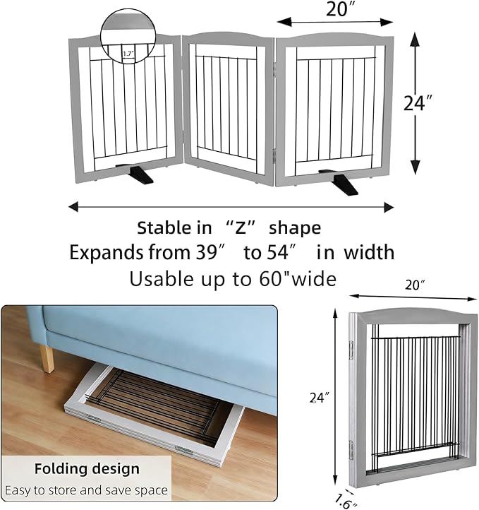 ZJSF Freestanding Dog Fence Indoor, Foldable Dog Gate - Image 7