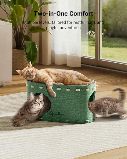 DownyPaws Cat House for Indoor Cats, Cat Bed Cave for Multiple & Large Cats Up - Image 2