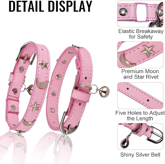 CHUKCHI Leather Cat Collars for Boy Girl Cats - Image 3
