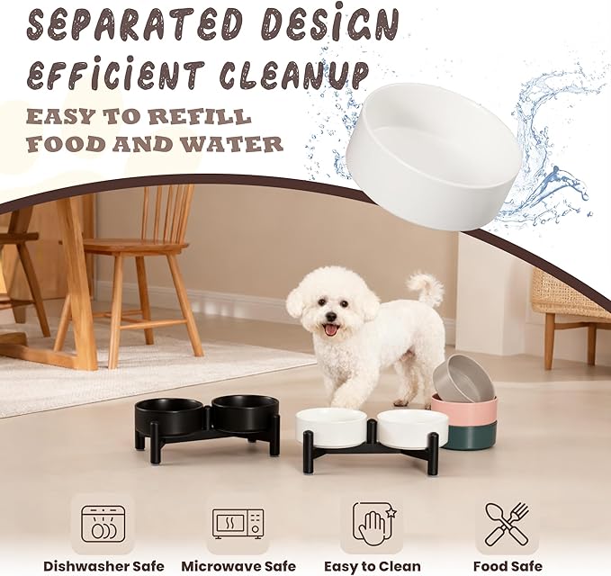 Raised Ceramic Dog Bowl Set - Image 4