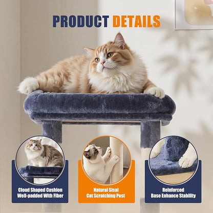 DUMOS Large 63in Cat Tree Tower, Natural Sisal Scratching Posts, Extended - Image 5
