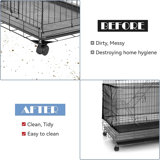 Trinkrittey Adjustable Bird Cage Seed Catcher Net Cover Elastic Band Mesh Cover - Image 4