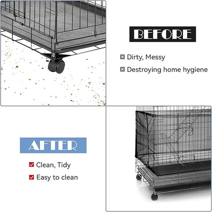 Trinkrittey Adjustable Bird Cage Seed Catcher Net Cover Elastic Band Mesh Cover - Image 4