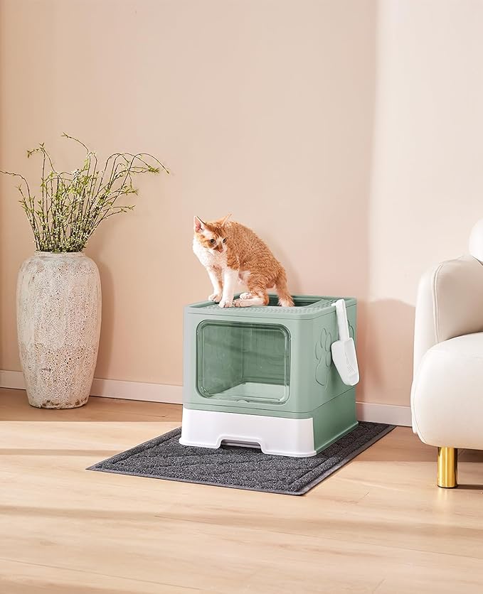 Medario Cat Litter Box with X-Large Litter Mat and Scoop, Large Covered Litter - Image 8