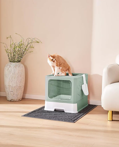 Medario Cat Litter Box with X-Large Litter Mat and Scoop, Large Covered Litter - Image 8