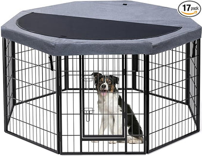 PETIME Dog Playpen, Metal Exercise Puppy Pen Heavy Duty Kennels Yard Fence by PETIME