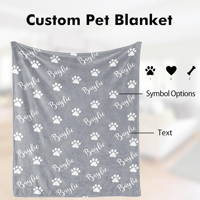 Custom Dog Blanket with Picture Name, Personalized Pet Photo Blanket, - Image 5