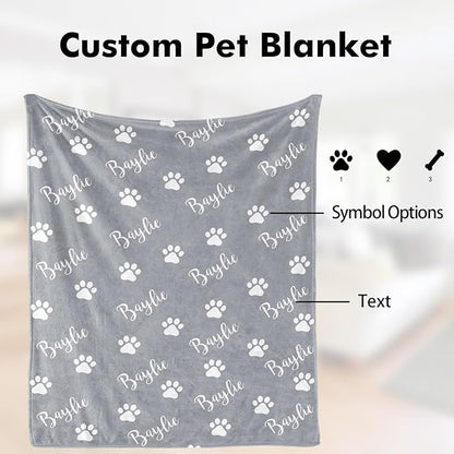 Custom Dog Blanket with Picture Name, Personalized Pet Photo Blanket, - Image 5