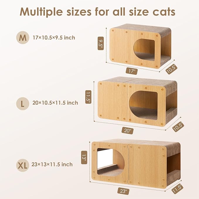 EHEYCIGA Cardboard Cat Scratcher House, 20-Inch Corrugated Cat Scratcher - Image 6