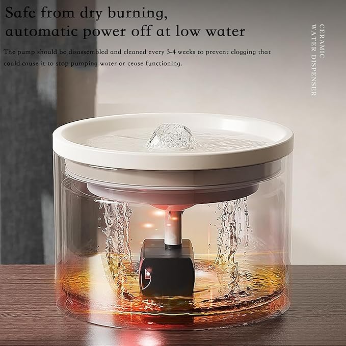 Ceramic Cat Water Fountain 33.82oz/1L Automatic Super Silent Pet Drinking - Image 3