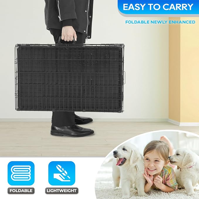 FDW Dog Crate for Small Dogs 18 Inch Folding Metal Wire Pet Cage Single Door - Image 4