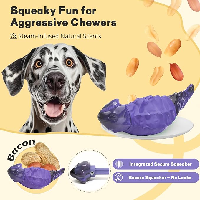 Dog Chew Toys for Aggressive Chewers, Indestructible Lizard Shape Tough Dog Toy - Image 3