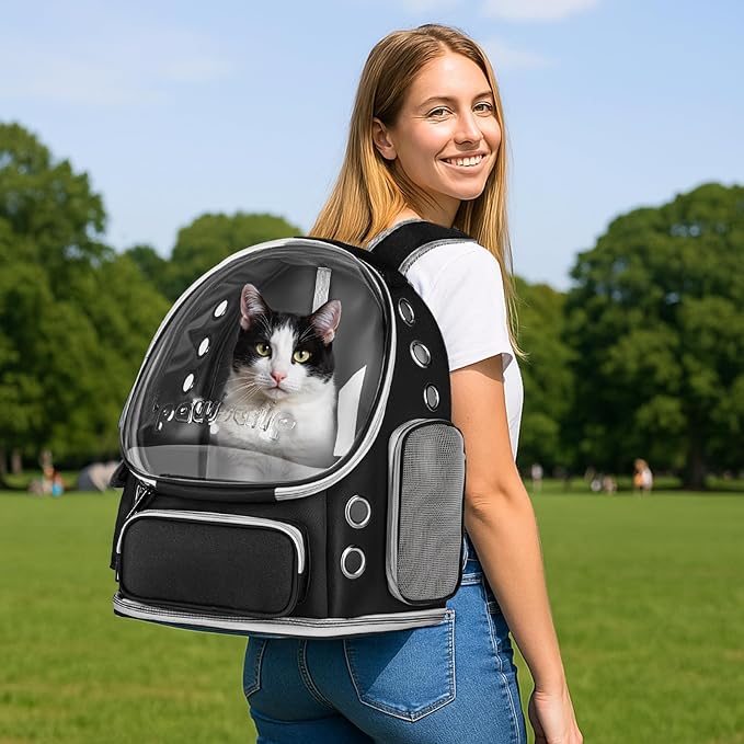 Cat Backpack Carrier with Large Space Bubble Window, Airline Approved - Image 6