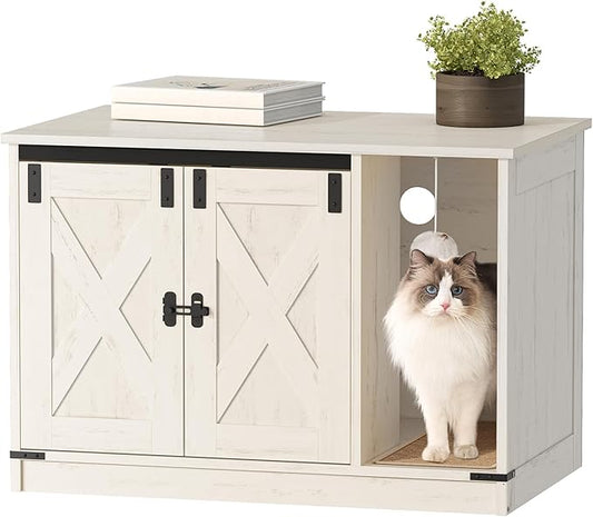 Hzuaneri Cat Litter Box Enclosure, Hidden Litter Box Cabinet Furniture by Hzuaneri