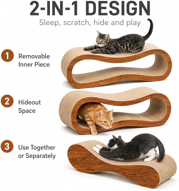 Simple Deluxe Cat Scratcher, 2 in 1 Cat Scratching Board, Cat Cardboard - Image 10