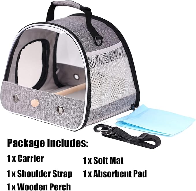 Small Bird Travel Carrier, Portable Bird Travel Cage - Image 3