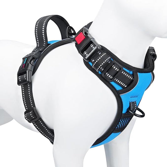 PHOEPET Reflective Dog Harness Large Breed Adjustable No Pull Vest by PHOEPET