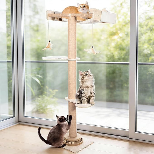Fantasreen Cat Window Hammock 48" Adjustable Scratching Posts, Sunbathing & by Fantasreen
